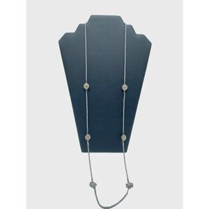 Emma Skye Crystal Station 2 Tone Necklace 38" Silver Gold Tone Stainless Steel